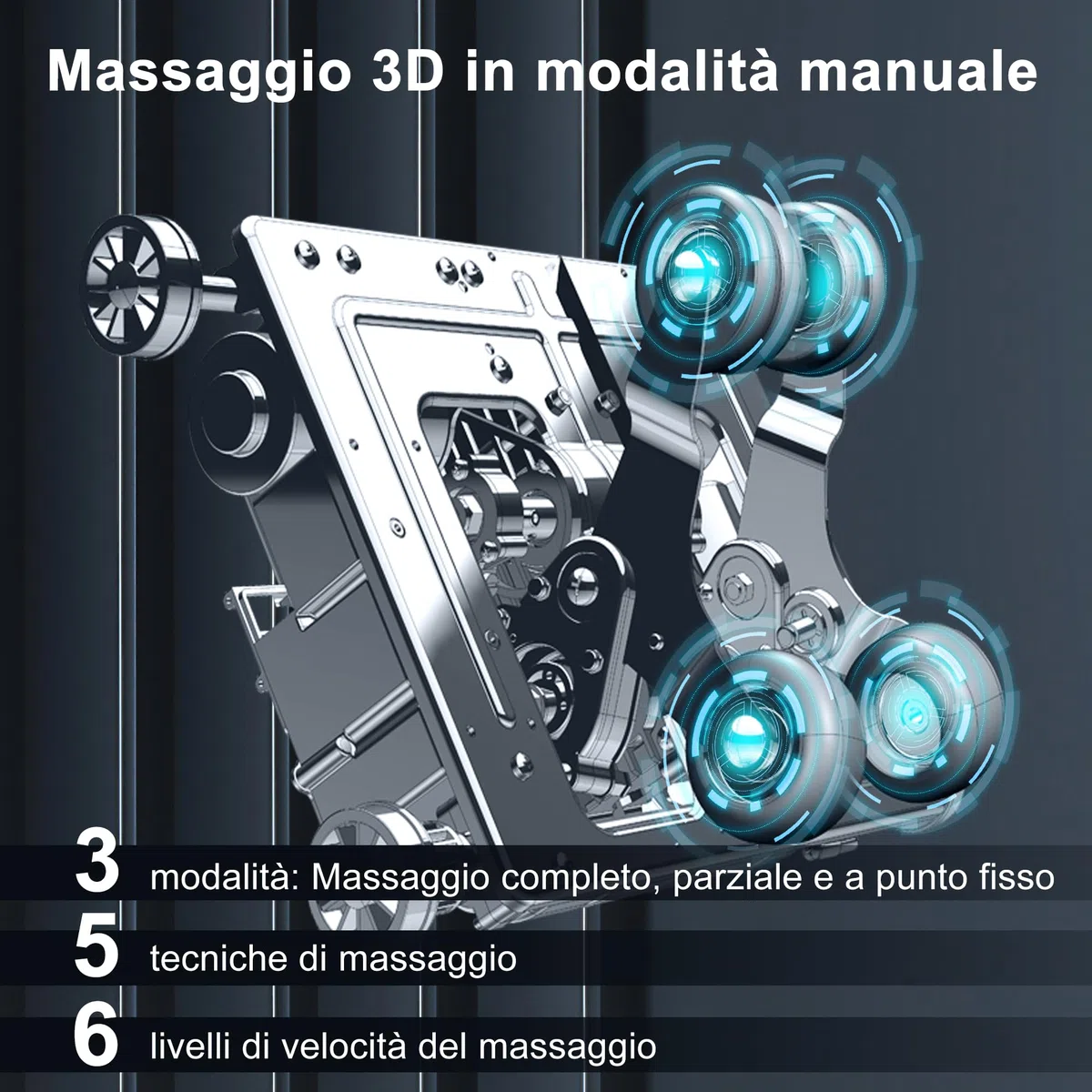 ROTAI ARONT Poltrona massaggiante 3D+ - 12 programmi professionali di massaggio e pressoterapia - Termoterapia - Tecnologia Gravità e Spazio Zero Suono 3D Bluetooth