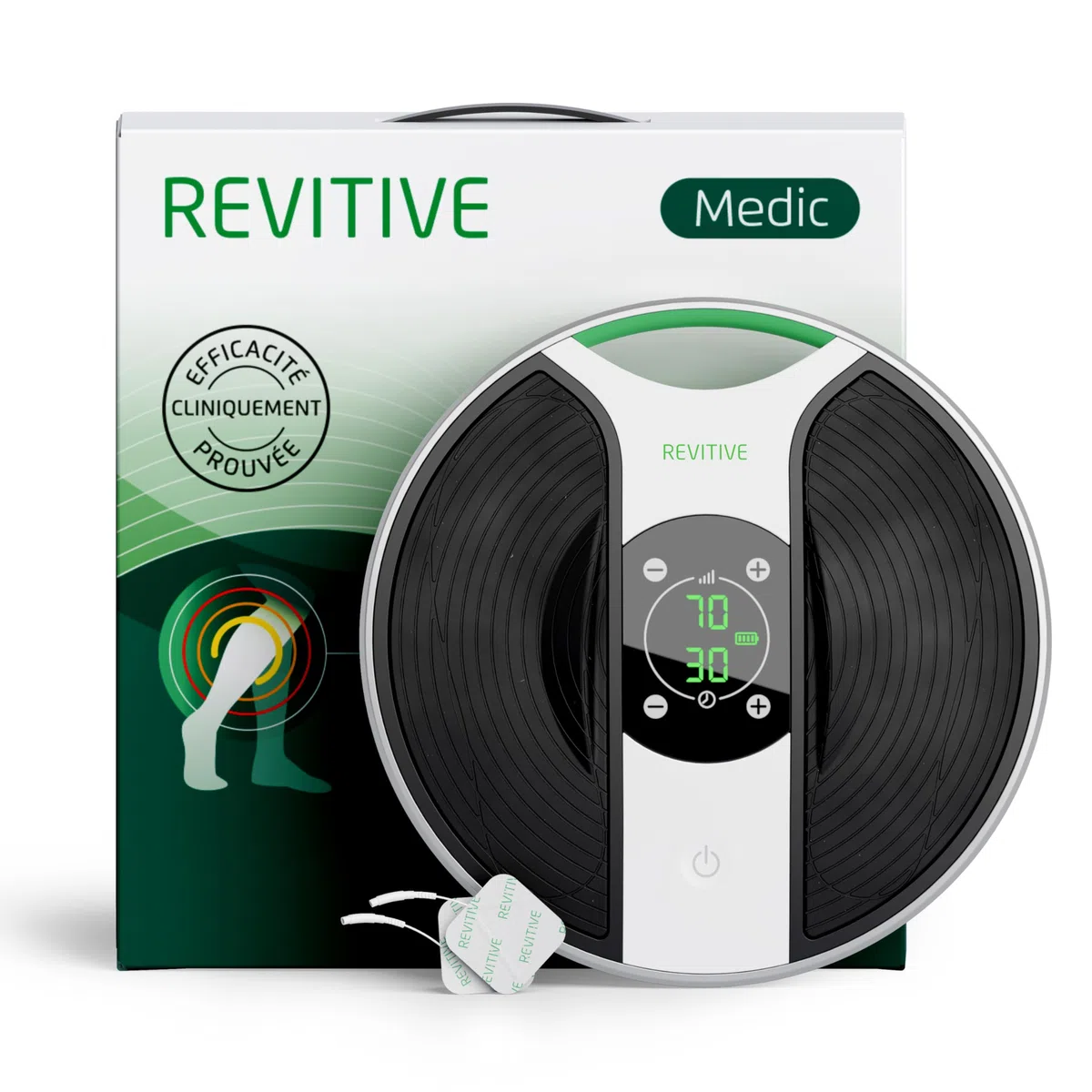 Nuovo Stimolatore di Circolazione Revitive Medic,alleato delle gambe - aiutarti a ridurre il dolore alle gambe e ridurne il gonfiore,alleviando i problemi di circolazione senza medicinali,bianco nero