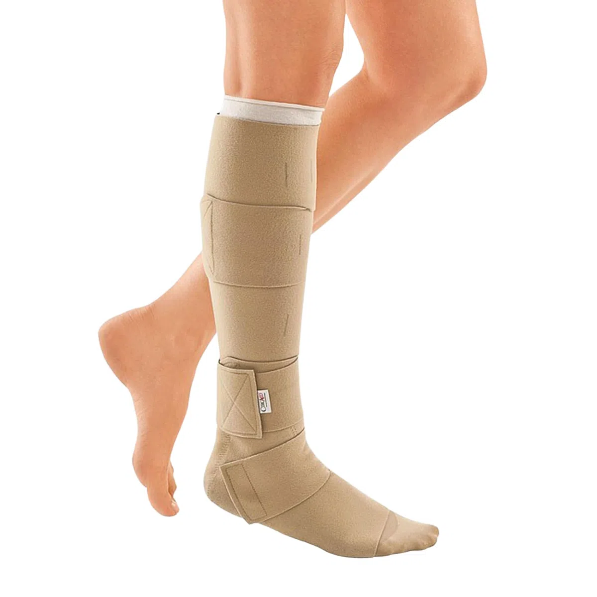 Circaid Juxtalite Essentials BD Short (28 cm) – Vitello, Beige | Indumento a compressione anelastico per problemi venosi | CEAP C2-C5 | con fascia giustapposta | Circaid Buil-in-Pressure System (XL)