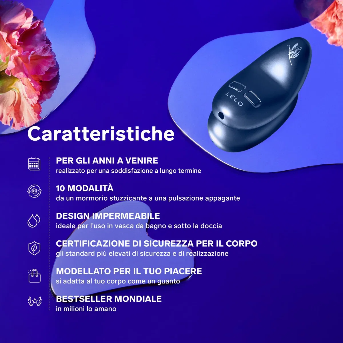 LELO NEA 3 Piccolo Massaggiatore Femminile Stimolatore Clitorideo Vibratore Donna Mini Vibratore Vibratori a Proiettile per Donne con 10 Modalità di Piacere e Intensità Variabile, Pitch Nero