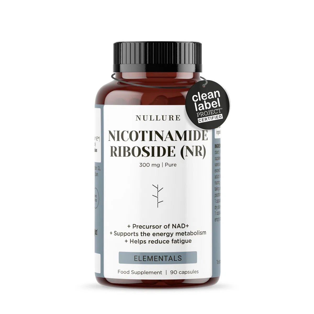 Nullure Nicotinamide Riboside (NR) puro 300mg | Senza stearato di magnesio e senza additivi | Precursore NAD+ | Testato in laboratorio tedesco | Antifatica · Anti-Età | Alternativa NMN | 90 capsule