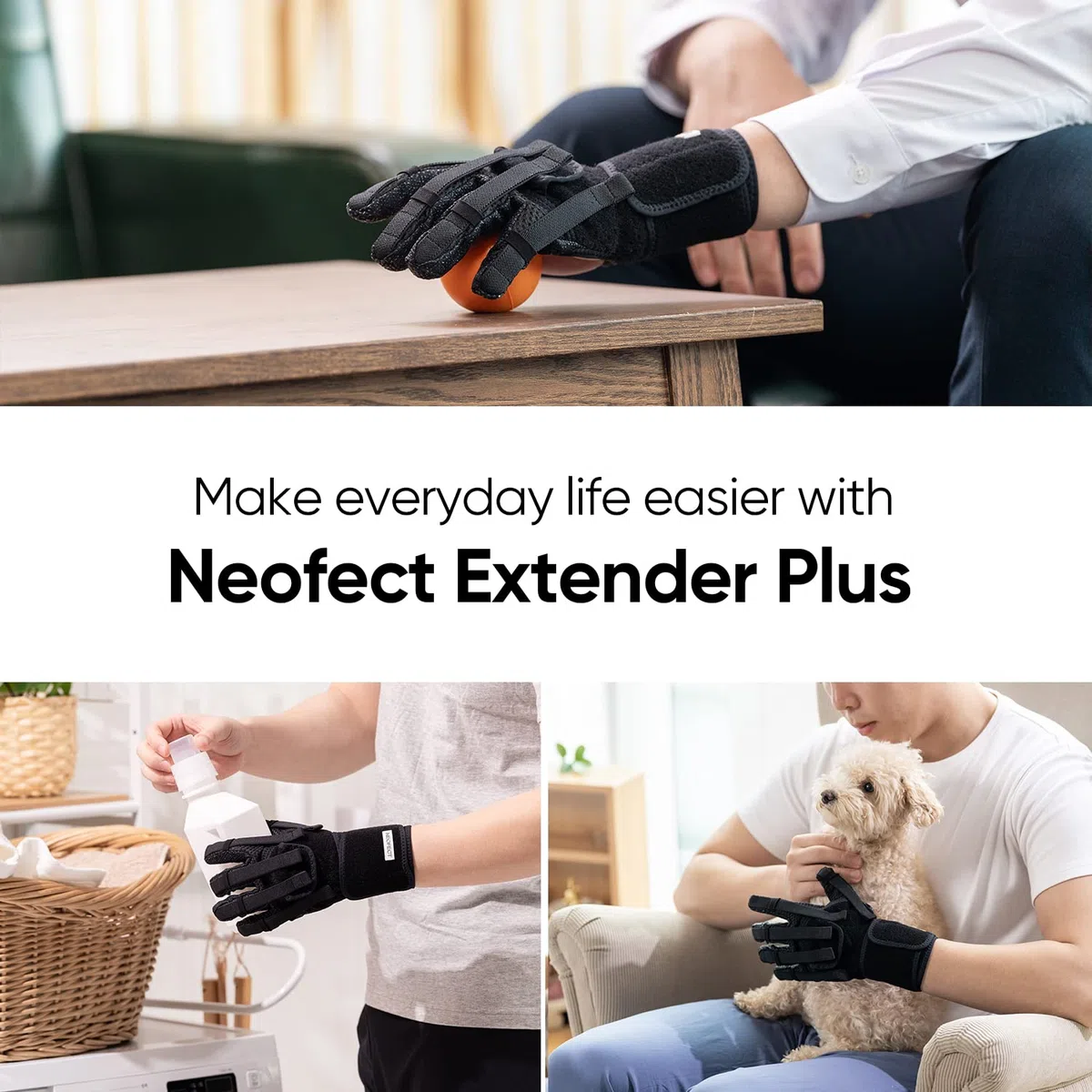NEOFECT Extender Plus - Spasticità Riabilitazione Guanto Mano Dito Flessione Estensione Prensione Fine Coordinazione Motoria Recupero Allenamento Ictus, Emiplegia, Sci, TBI (L, Sinistra)