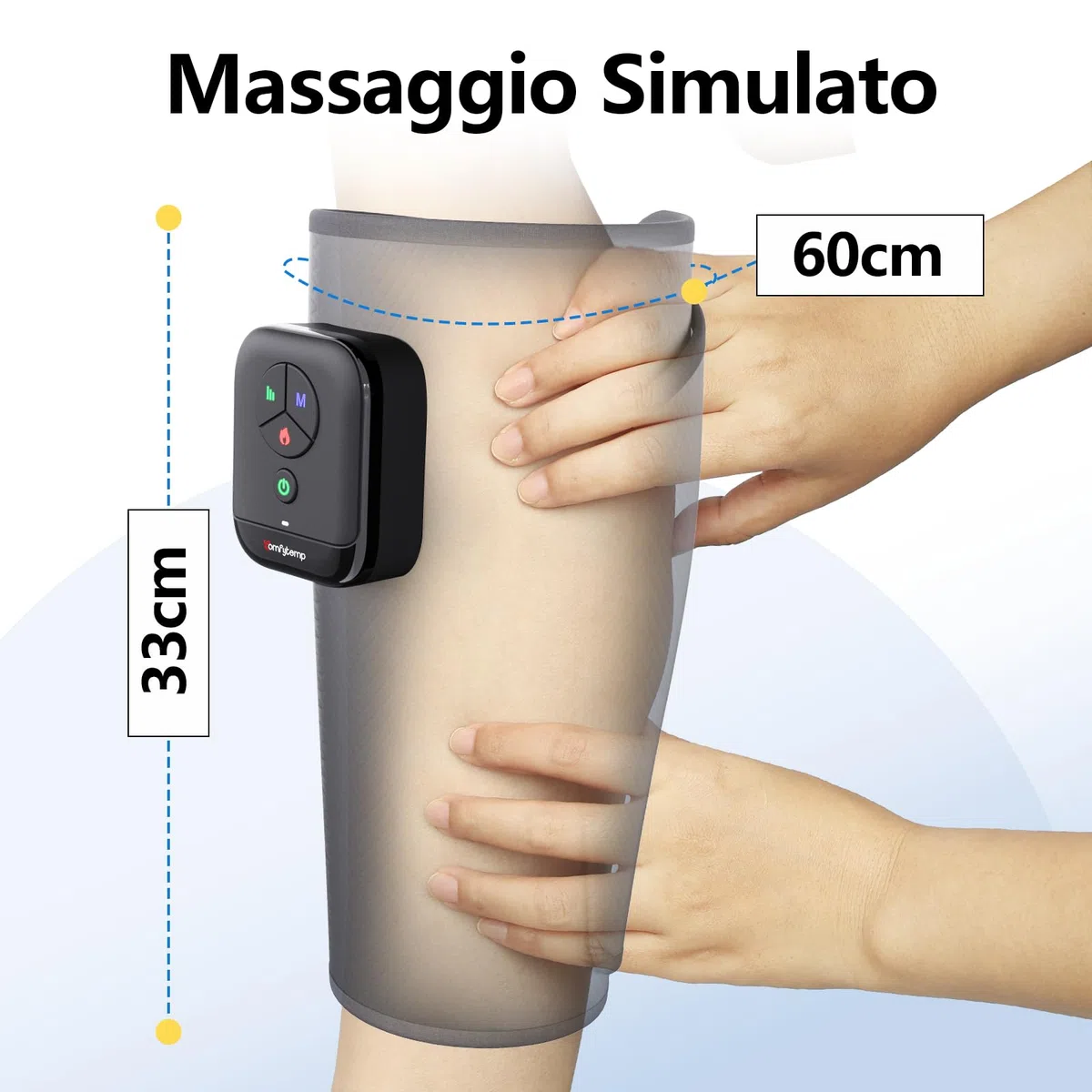 Comfytemp Wireless Massaggiatore Per Gambe,Stanche e Migliora il Rilassamento Muscolare,Pressoterapia,Massaggiatore Circolazione,Riscaldamento,Controllo tramite App Fai da Te