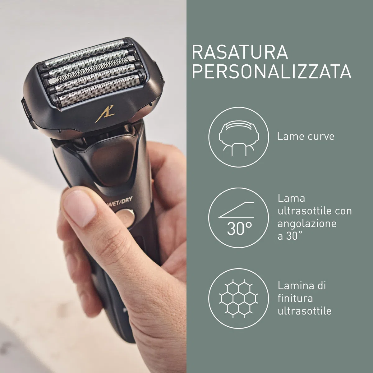 Panasonic WES9032Y1361 Lame di Ricambio per Rasoi Elettrici ES-LV97, ES-LV95, ES-LV81, ES-LV69, ES-LV67, ES-LV65 e ES-LV61, Set Combinato, Sistema a 5 Lame, Acciaio Inox Giapponese, Impermeabile