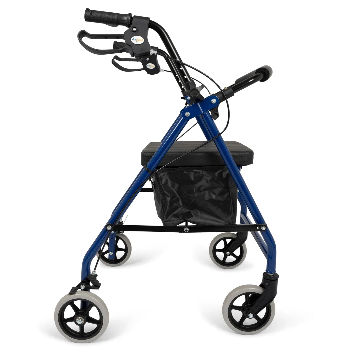 Deambulatore Pieghevole Leggero per anziani - Girello ultraleggero con 4 ruote, seduta e cestino - Rollator ideale per il trasporto nel bagagliaio - Blu