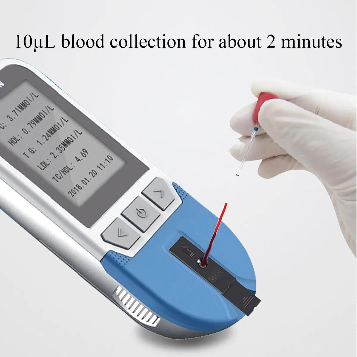 Tester dei Lipidi nel Sangue, Kit Misuratore del Colesterolo per TC TG HDL LDL con 25 Strisce, 500 Gruppi di Archiviazione Dati, Risultati Rapidi in 2 Minuti