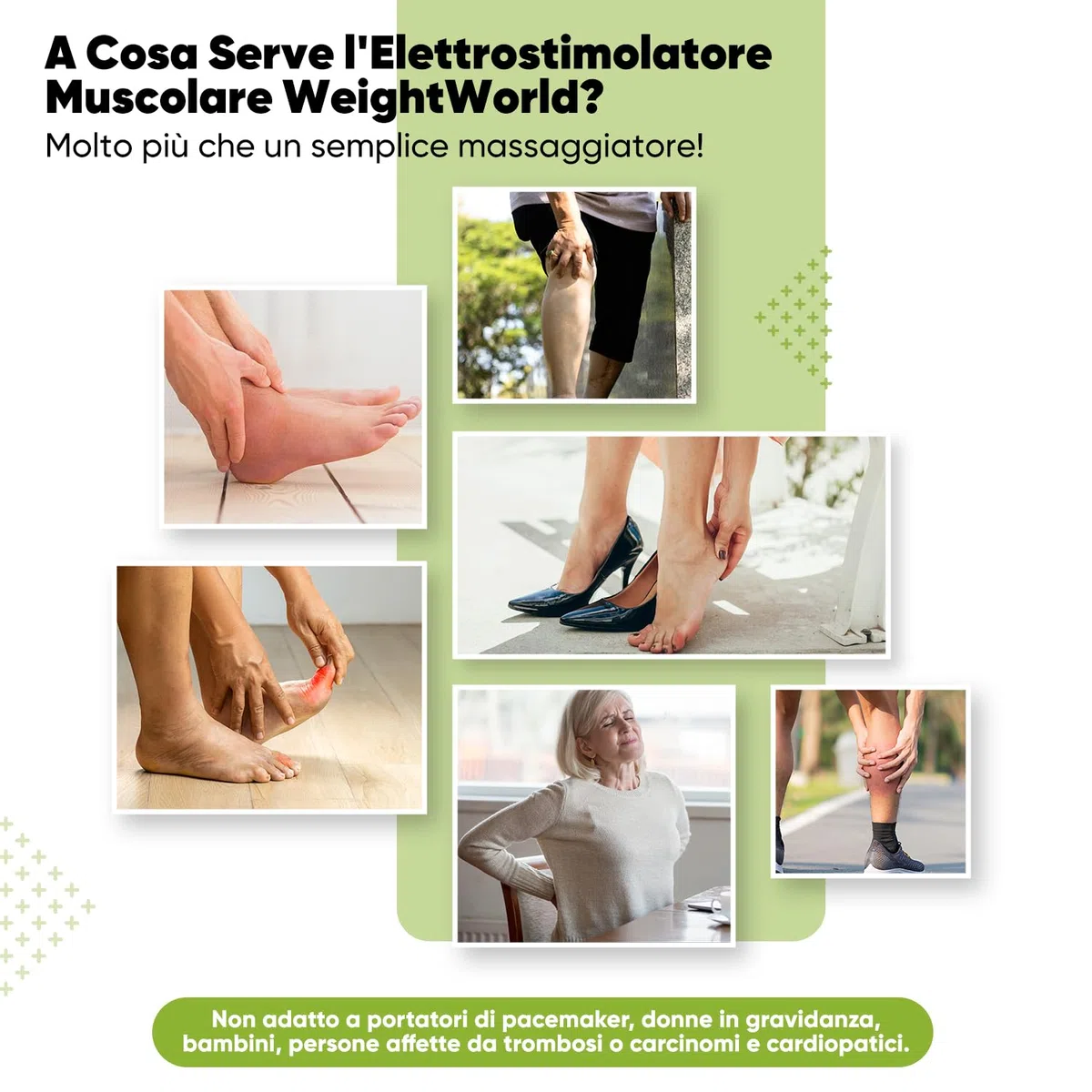 Massaggiatore con Tecnologia TENS ed EMS, Elettrostimolatore a Impulsi Elettrici per 30 Miniuti di Utilizzo, Massaggiatore Plantare con Telecomando, 4 Elettrodi TENS ed EMS e Custodia, Certificato CE