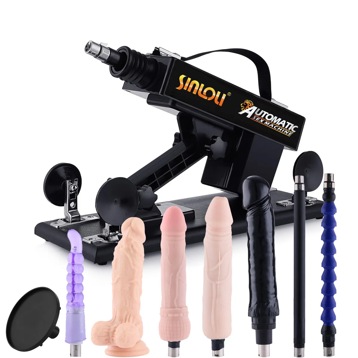 Sex Machine Fucking Machine Interfaccia 3XLR con 8 accessori Diametro 8,9 cm Love Machine Adapter Giocattoli adulti del sesso per le donne Orgasmo anale della vagina