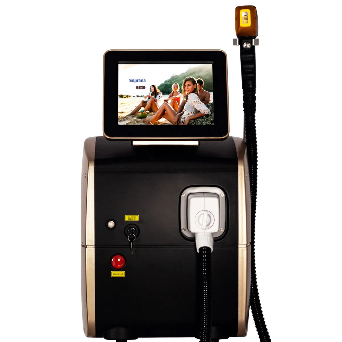 Epilatore laser a diodo da 808 nm, con tre lunghezze d'onda, punto di congelamento e indolore | 10 barre touchscreen adatto a tutte le tonalità di pelle