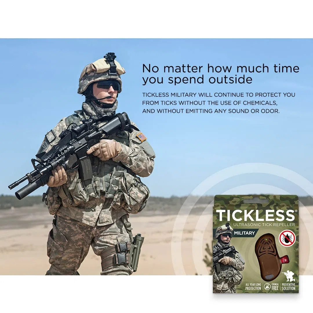 Tickless Military Repellente Ultrasonico Antizecche per Qualsiasi età - Marrone