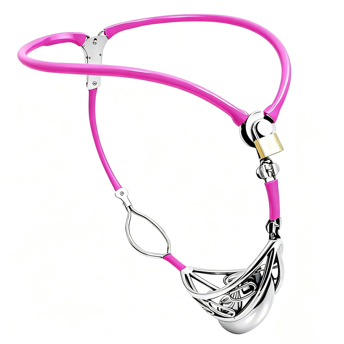 Cintura di castità da uomo, cintura di castità, da uomo, in metallo, per chastity Cage, da uomo, in metallo, per chastity Cage in metallo (vita 60-90 cm)
