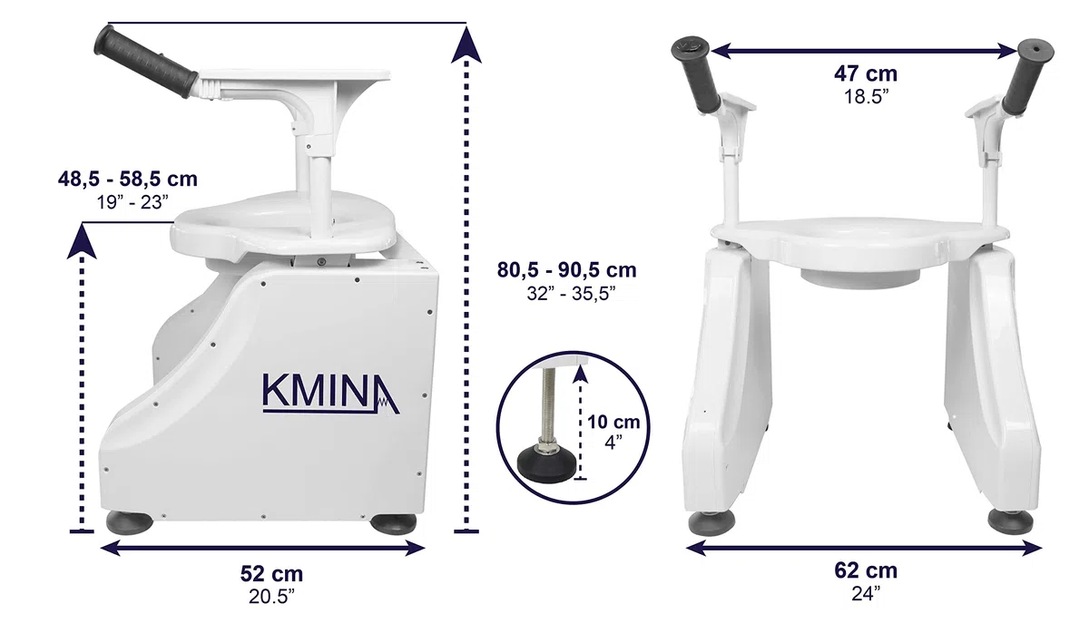 KMINA Rialzo WC per Anziani Elettrico Inclinabile, Alzawater con Coperchio, Supporto Water Bagno Disabili - Modello PRO
