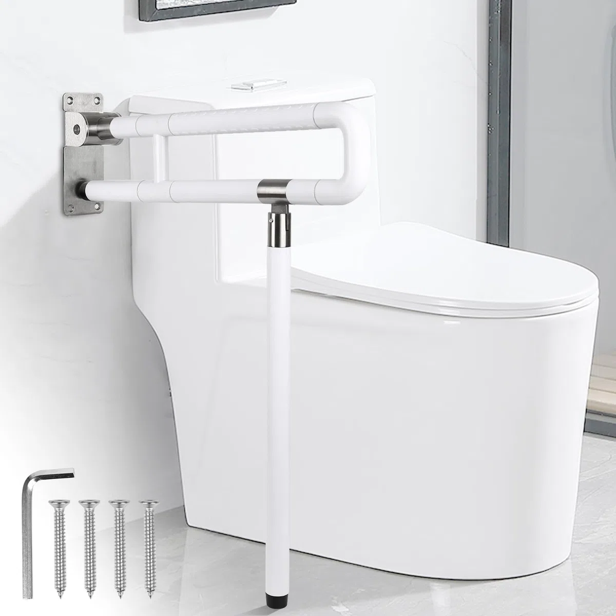 Maniglione Bagno Disabili WC Disabili Maniglia 150KG 24 inches Supporto Pieghevole Disabili Vasca da Bagno per Disabili Per Vasca Anziani, Maniglia di sicurezza antiscivolo