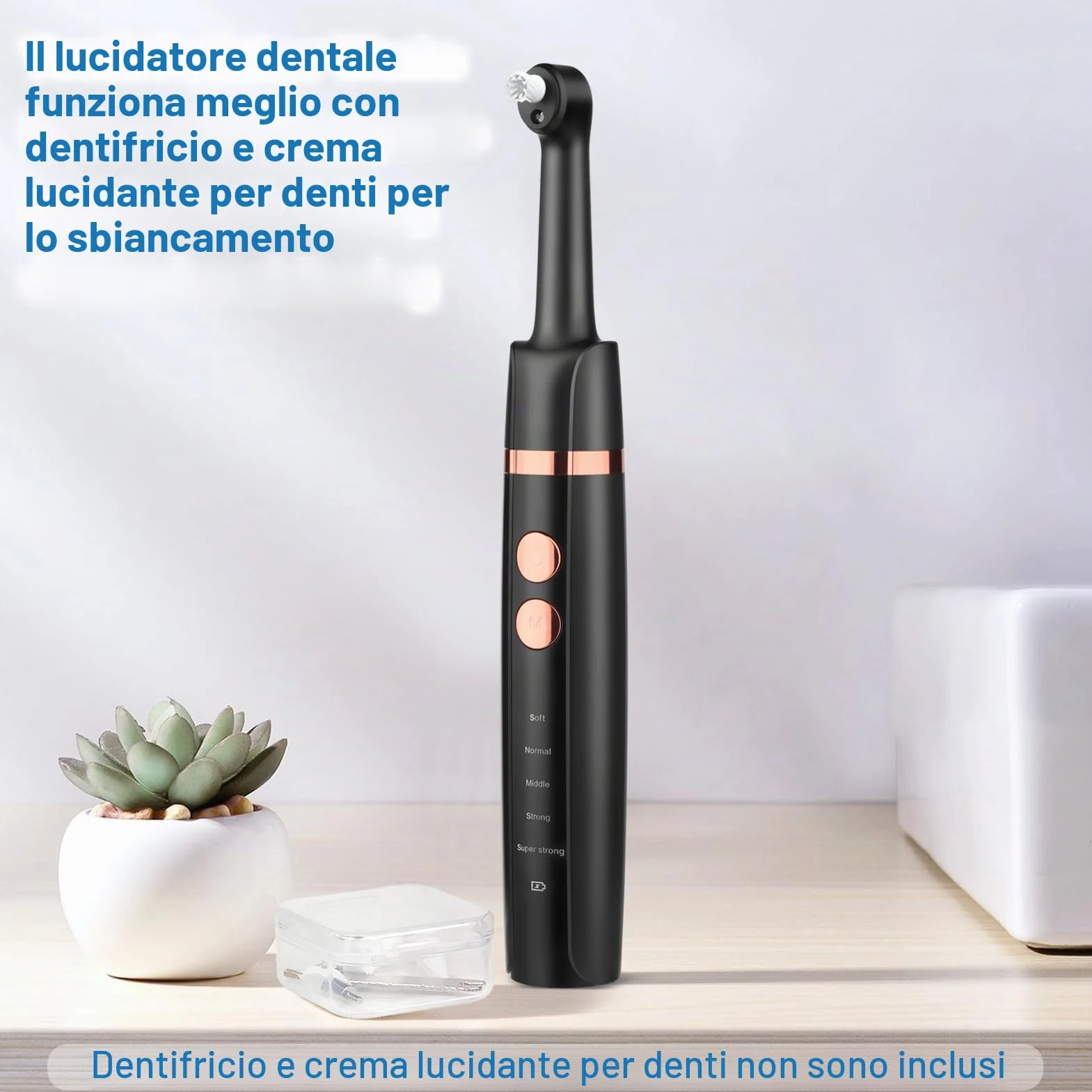 Set di Sbiancamento Denti Rimuovi Tartaro Kit Pulizia Lucidatrice Elettrica per Ridurre Placca