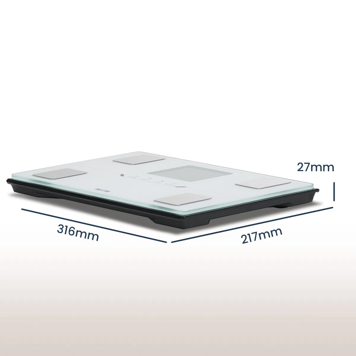 TANITA BC-401 Bilancia intelligente per composizione corporea familiare compatta bianca con APP per il monitoraggio del fitness