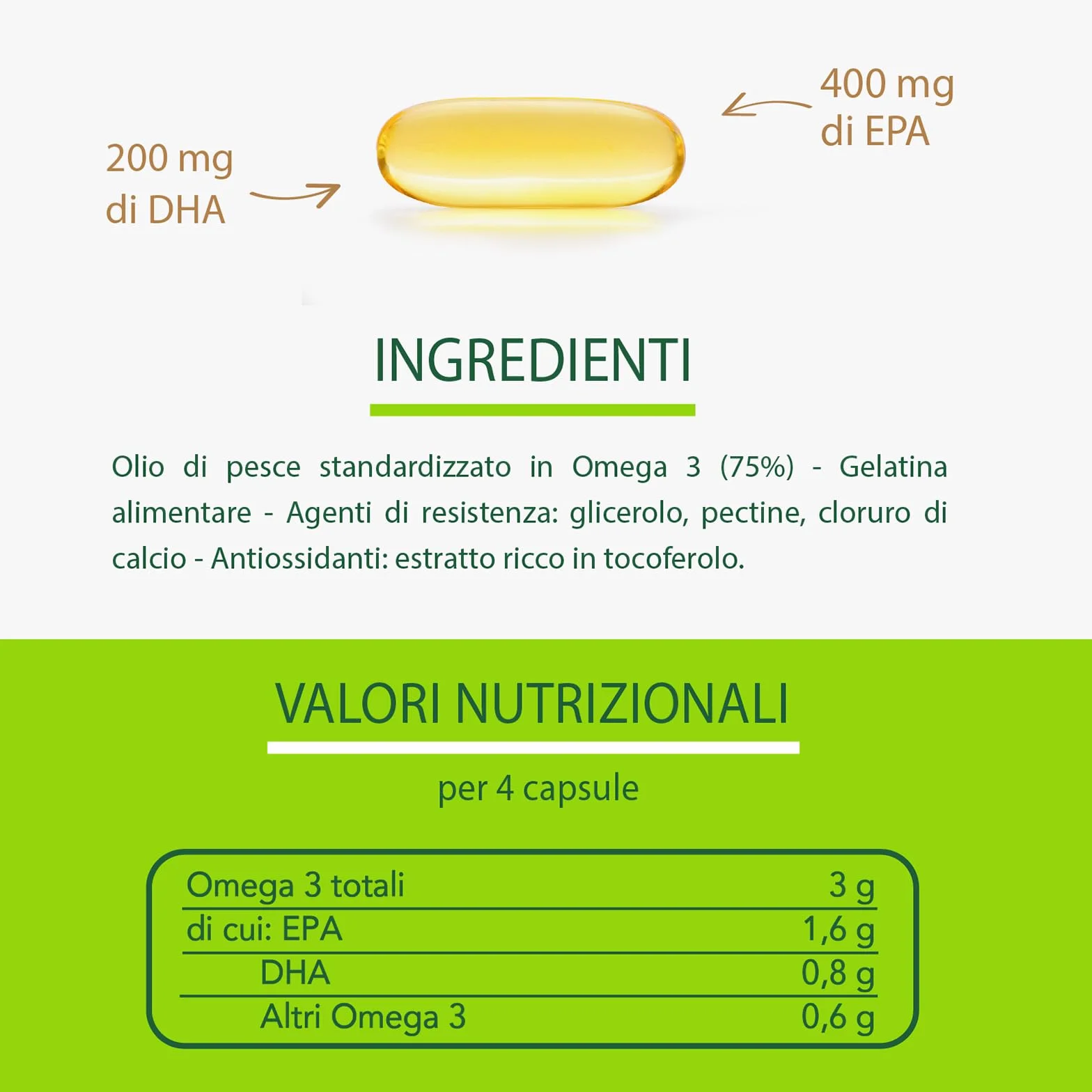 Enervit Enerzona Omega 3 RX 270 Capsule 1g Integratore IFOS Acidi Grassi Cuore Vista Cervello Olio di Pesce 1000mg Senza Glutine