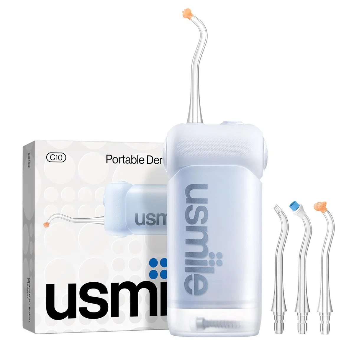 usmile C10 Idropulsore Dentale Portatile - 95 Giorni Durata Della Batteria, 4 Modalità Pulizia, Serbatoio da 180 ml, Impermeabile IPX7, Ideale per Viaggi, Parentesi Graffe, Impianti e Gengive