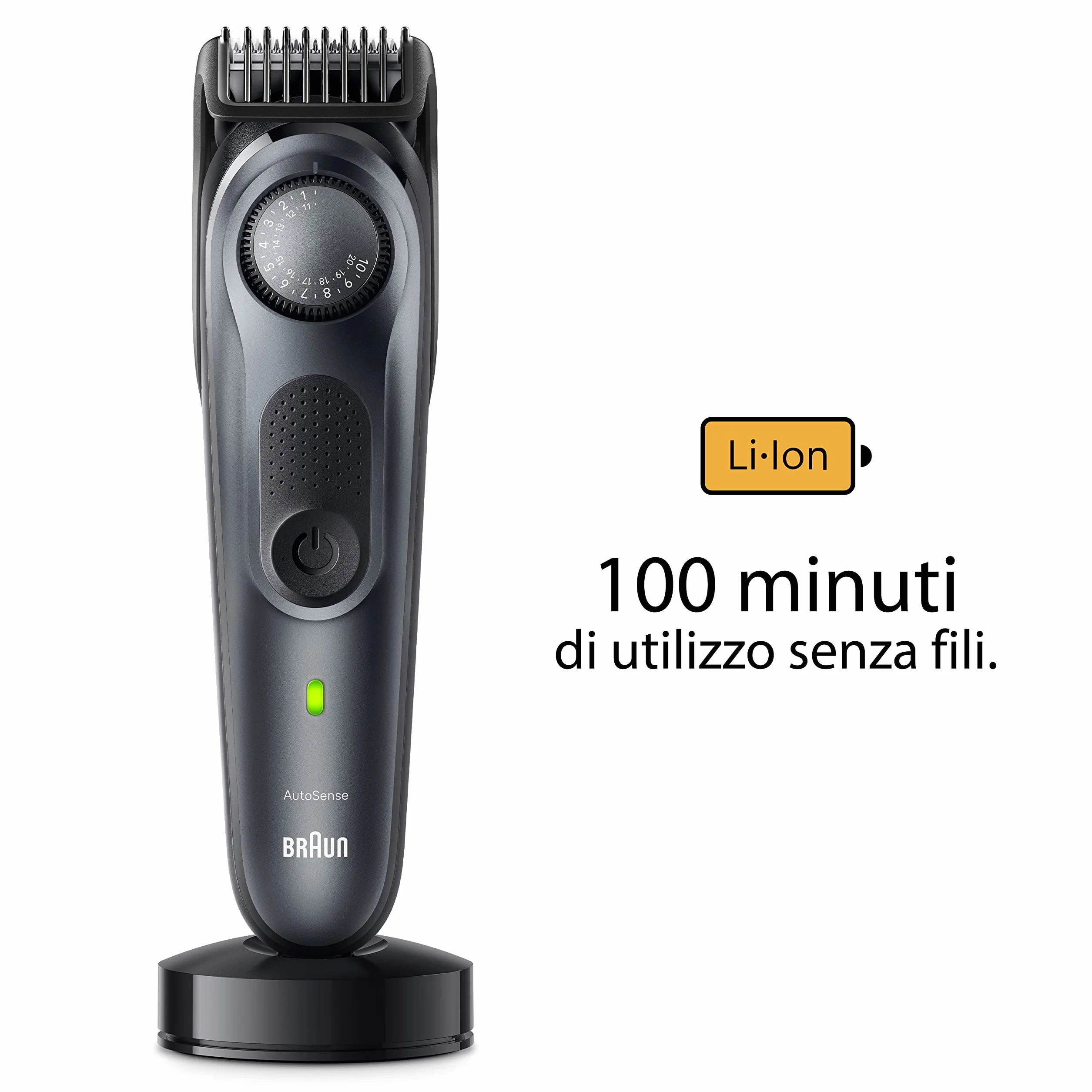 Braun Series 7 Regolabarba Uomo Rasoio Elettrico Barba Lama Problade 40 Lunghezze Base Ricarica Custodia Nero