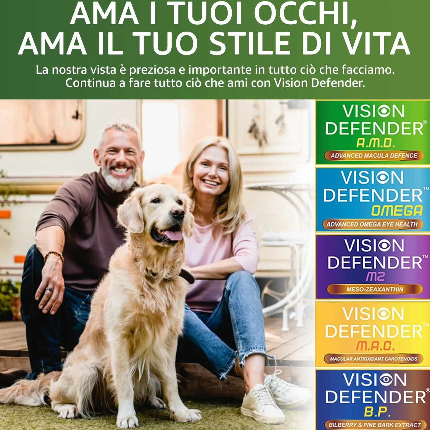 Vision Defender Plus Integratore Alimentare per la Vista AREDS2 con Meso-Zeaxantina Luteina Zeaxantina 60 Capsule Vegane