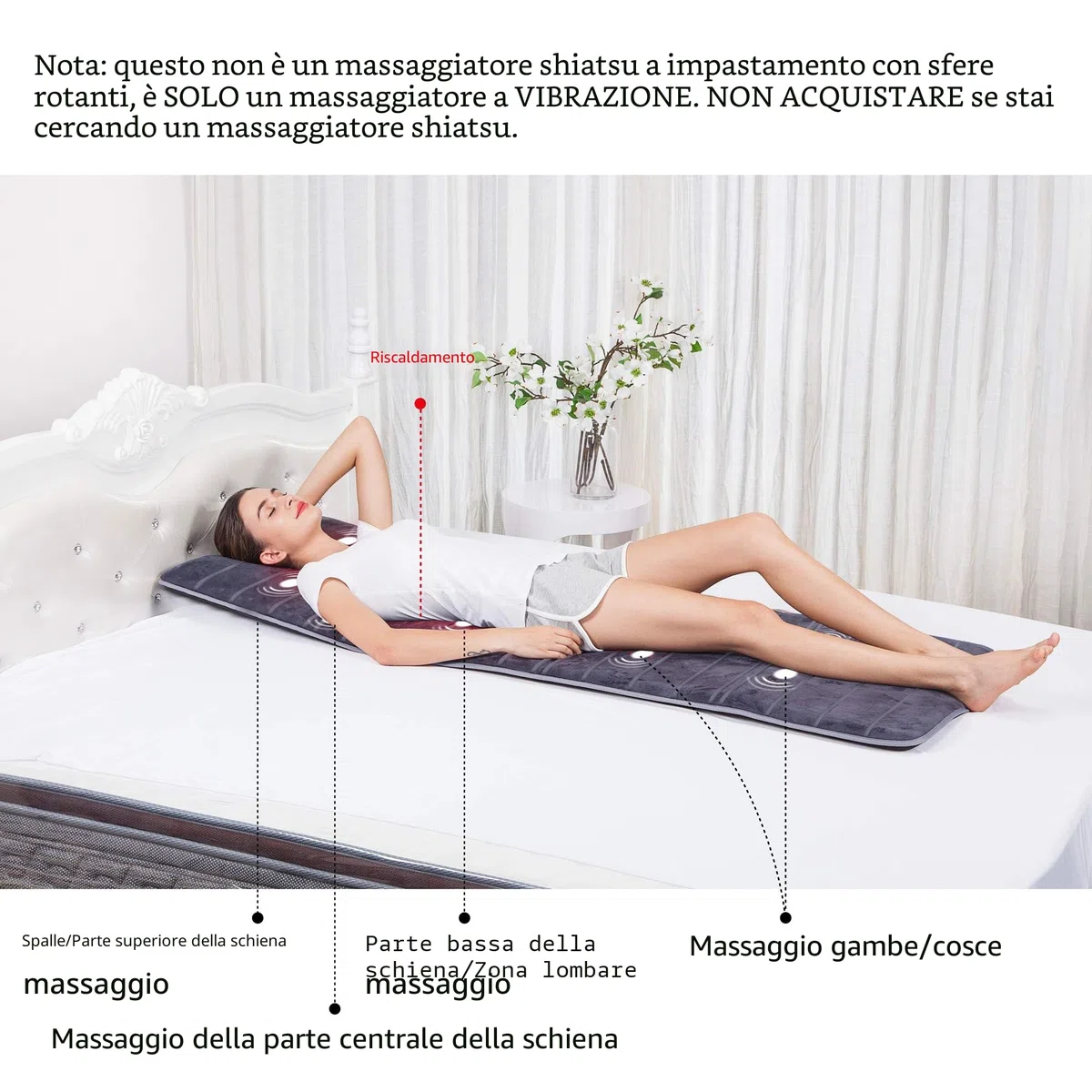COMFIER Materassino Massaggiante con Calore - Tappetino Massaggiante Elettrico con 10 Motori a Vibrazione e 2 Cuscinetti Riscaldanti, Seduta Massaggiante per Alleviare il Mal di Schiena