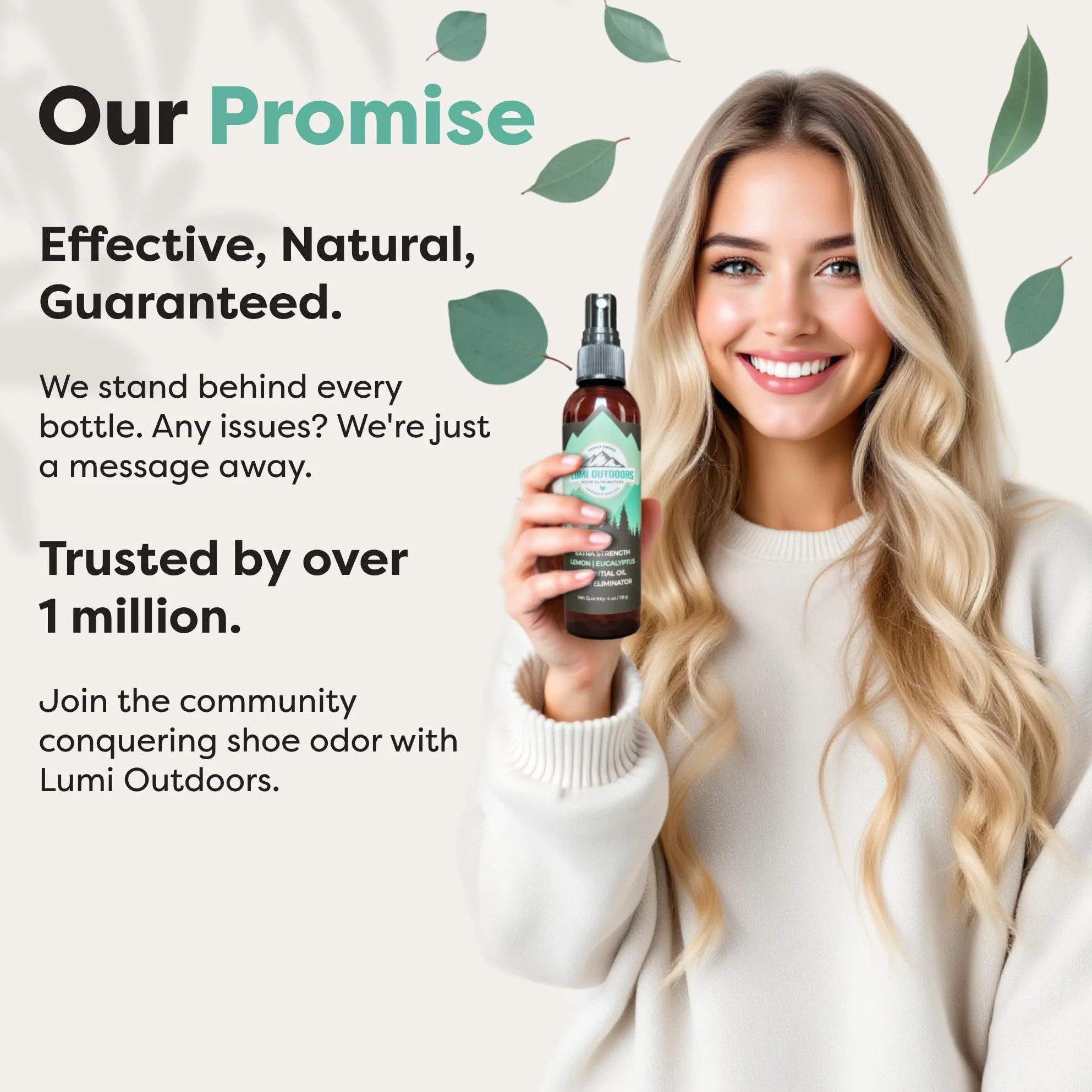 Lumi Outdoors Deodorante spray naturale per scarpe e polvere per piedi limone eucalipto