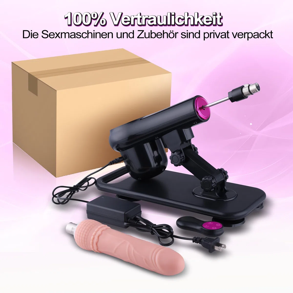 Macchina del sesso con grande dildo, macchina per scopare con 6 accessori, macchina per dildo con telecomando wireless, giocattolo sessuale