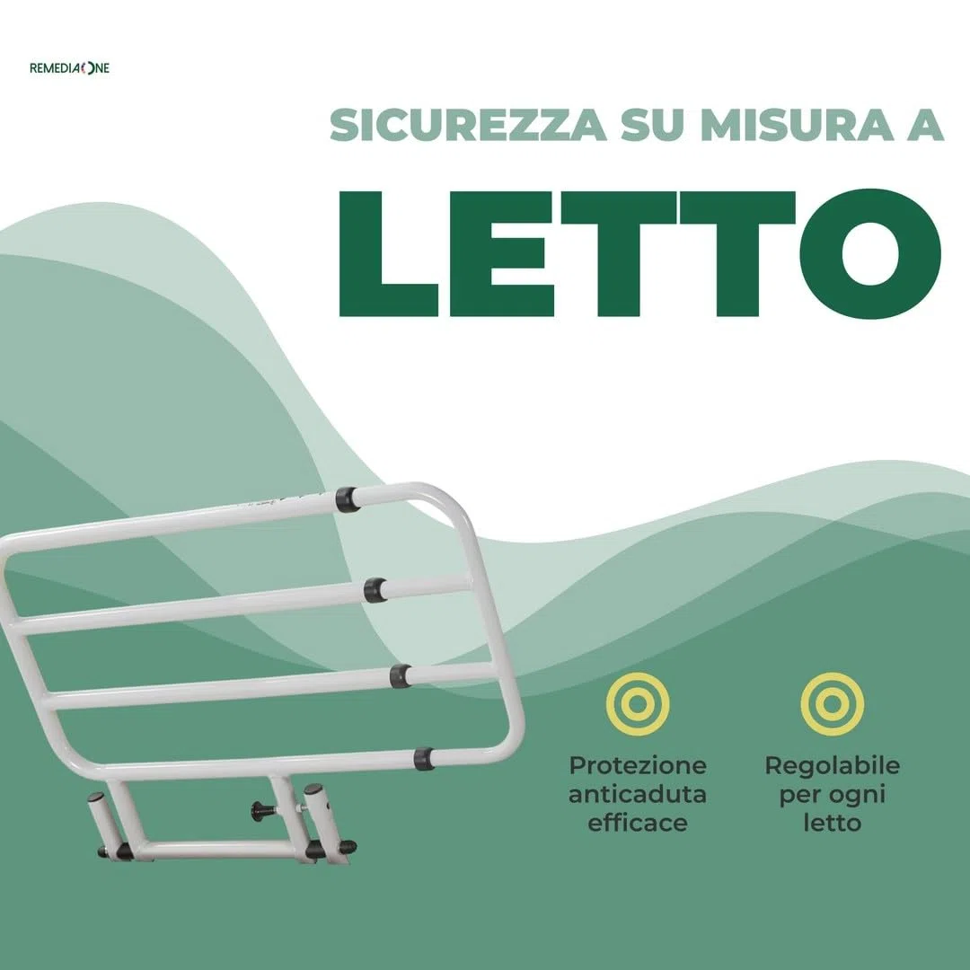 Sponda Letto Matrimoniale Universale Anticaduta, Sponda Letto Anziani e Disabili Ribaltabile e Regolabile - 67–105 cm