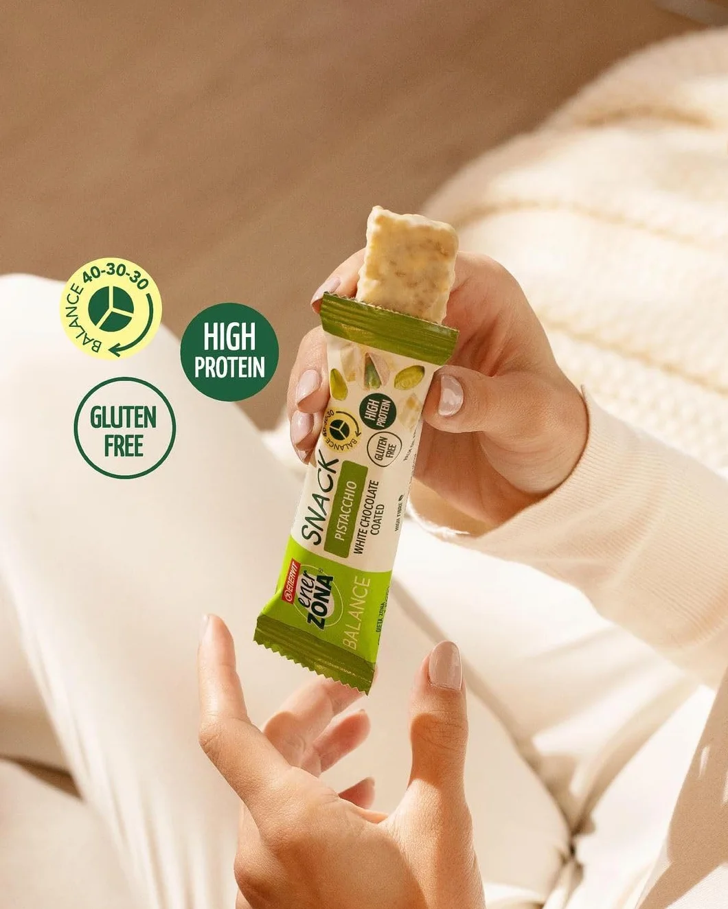 Enervit Enerzona Protein Snack 40-30-30 Variety Pack 5pz Pistacchio + 5pz Cioccolato al Latte Barrette Proteiche