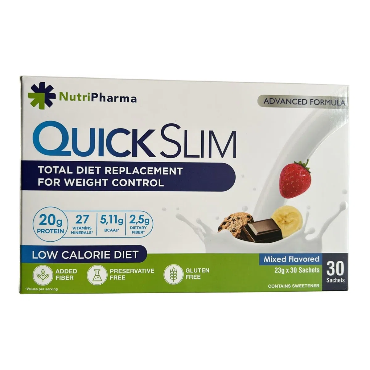 Frullato Sostitutivo Del Pasto Quick Slim per la Perdita Di Peso, 30 Pasti, 20 g di Proteine, 27 Vitamine e Minerali, Fibre Alimentari, Senza Glutine (Pacchetto varietà)