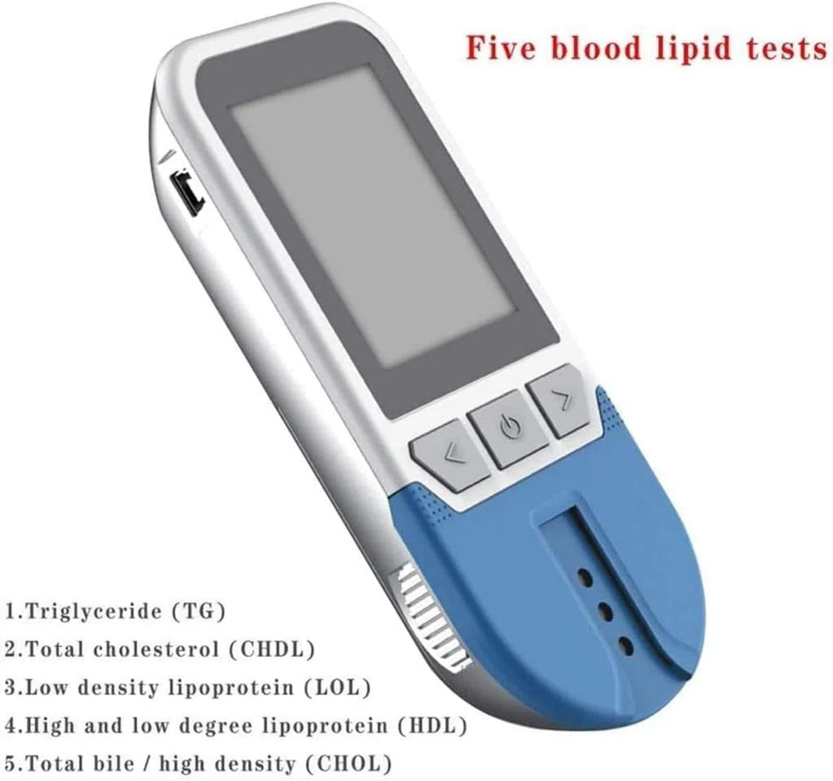 Misuratore Colesterolo Tester del Colesterolo 4 in 1 Test Lipidico del Sangue Completamente Automatico,con 25 Strisce Reattive per La Misurazione del Colesterolo Totale, LDL, HDL, Trigliceridi