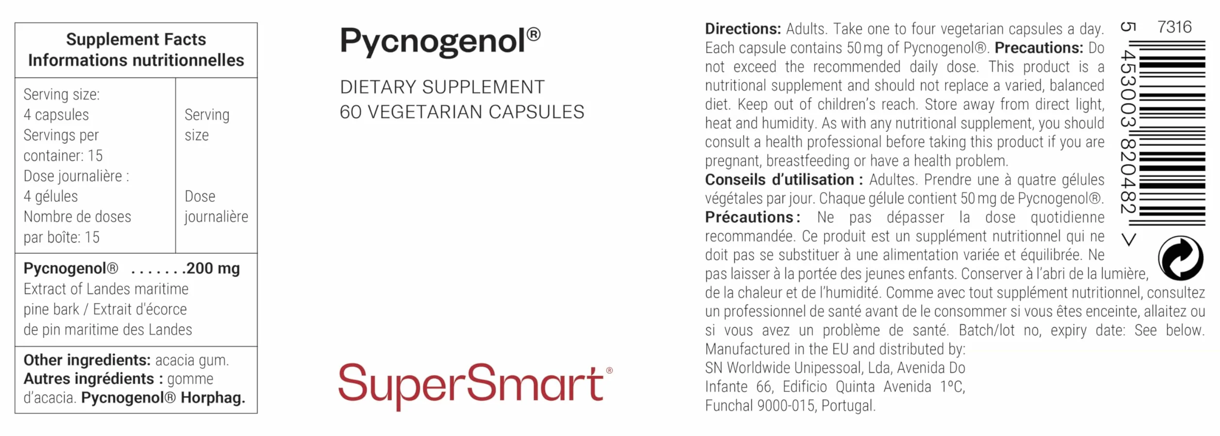 Pycnogenol® 60 capsule vegetali supporta circolazione sanguigna e comfort gambe