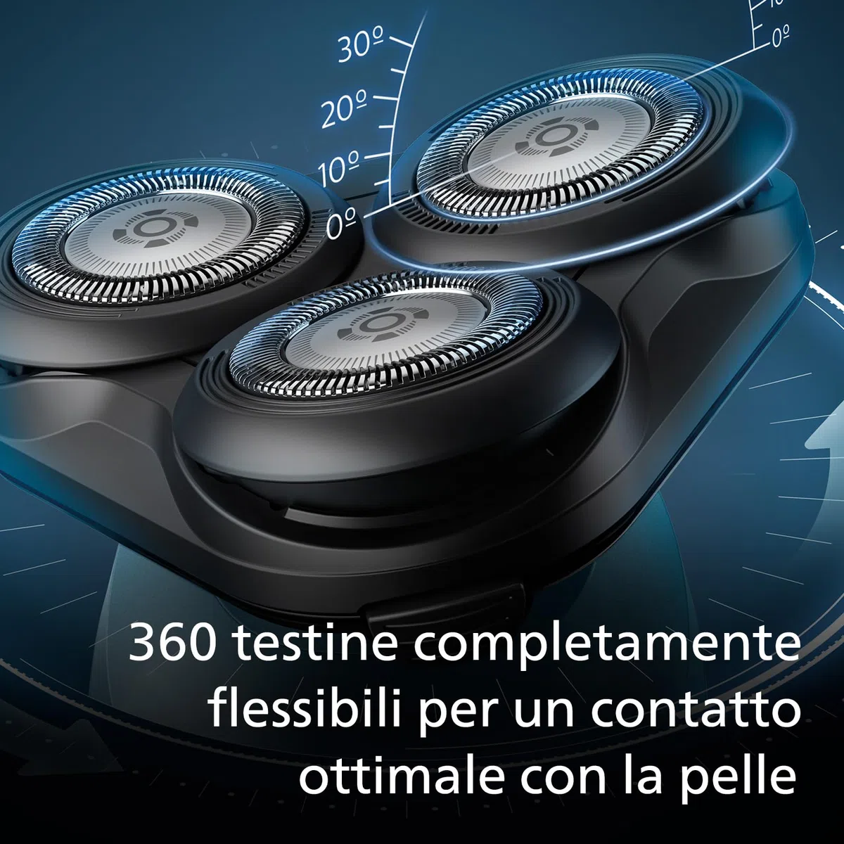Rasoio elettrico Philips serie 5000 - Rasoio elettrico da uomo Wet & Dry in blu metallizzato con rifinitore di precisione e custodia da viaggio morbida (modello S5465/18)
