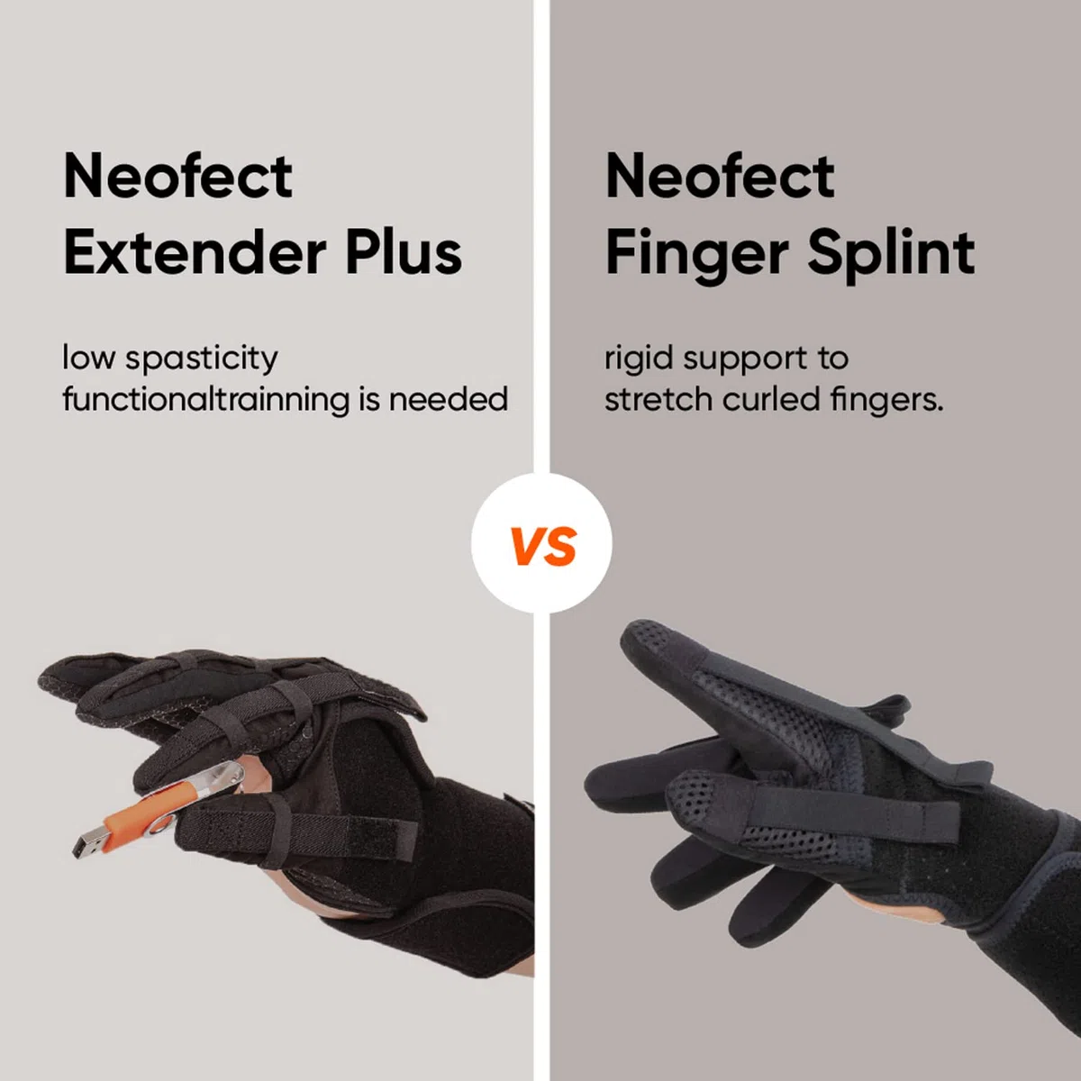 NEOFECT Extender Plus - Spasticità Riabilitazione Guanto Mano Dito Flessione Estensione Prensione Fine Coordinazione Motoria Recupero Allenamento Ictus, Emiplegia, Sci, TBI (L, Sinistra)