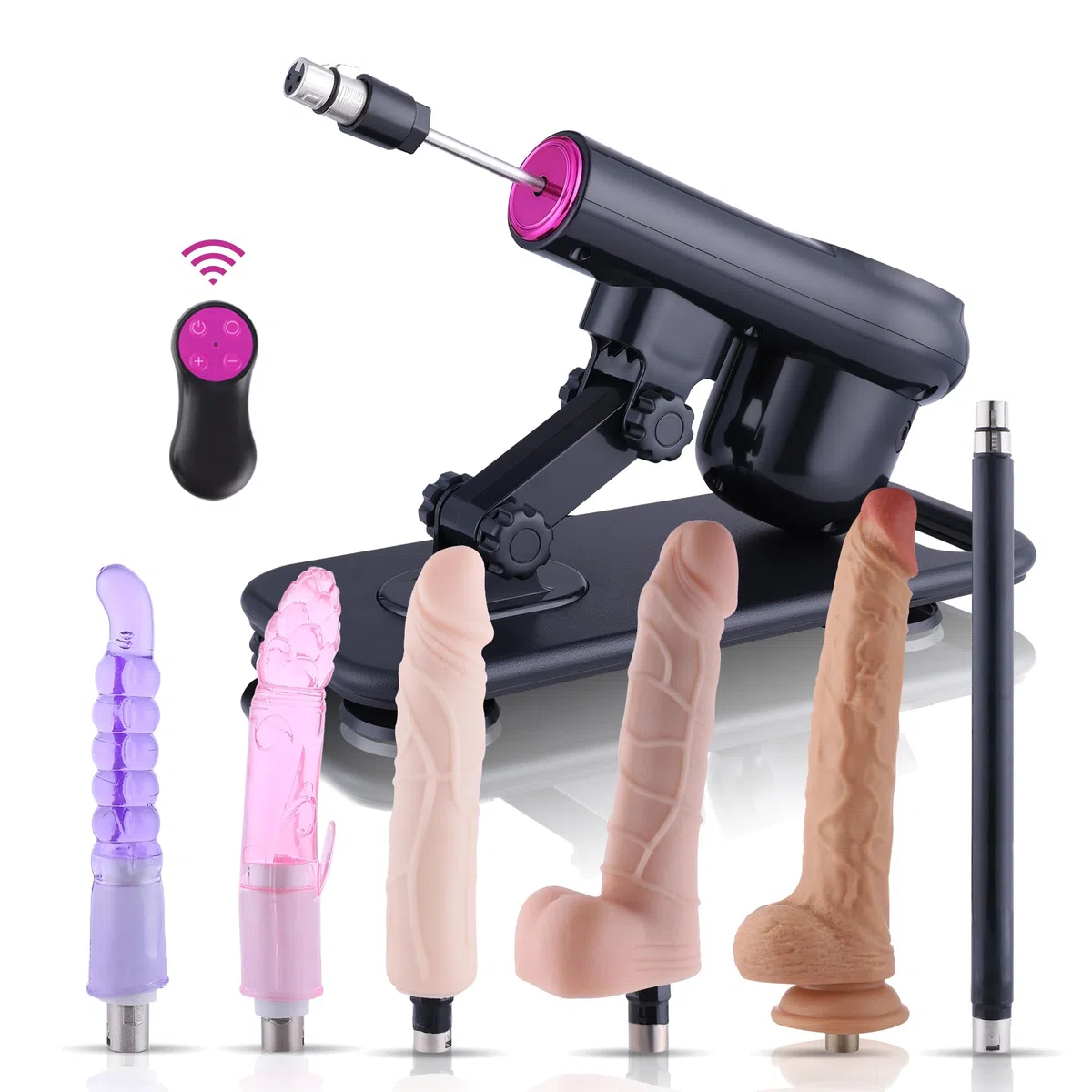 Macchina del sesso con grande dildo, macchina per scopare con 6 accessori, macchina per dildo con telecomando wireless, giocattolo sessuale