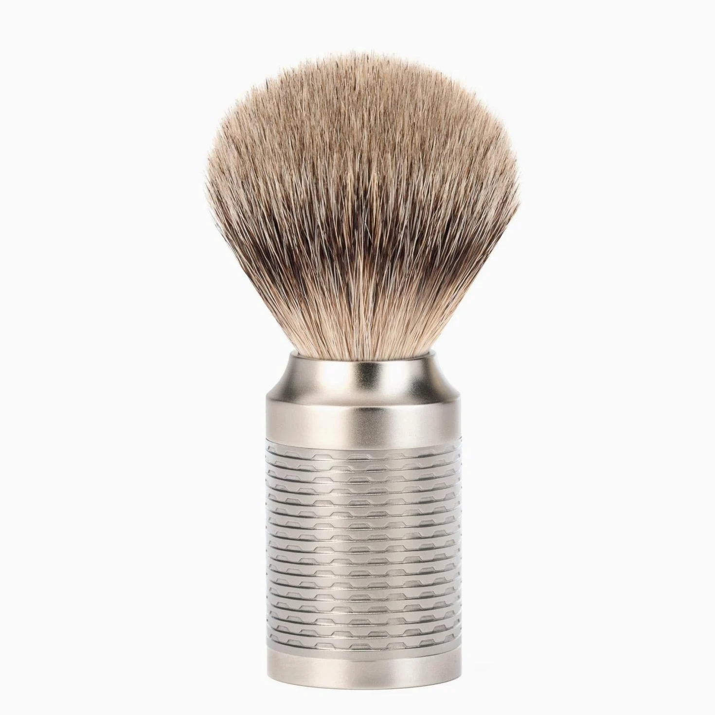 MÜHLE ROCCA Silvertip Badger - Pennello da barba naturale di lusso, perfetto con saponi e creme