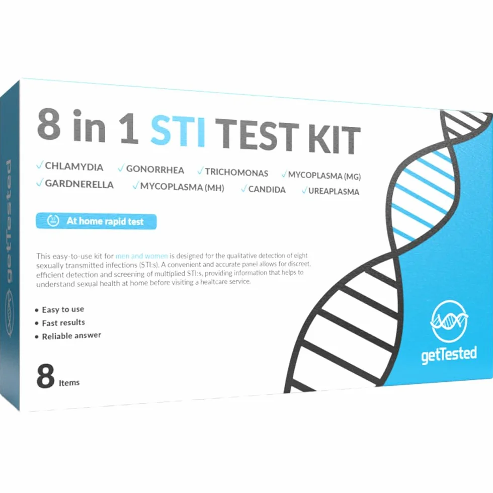 GetTested Kit per Test STI 8-in-1 – Screening STD a Casa per Clamidia, Gonorrea, Mycoplasma, Ureaplasma, Candida, Trichomonas & Gardnerella – Risultati Privati in 15 Minuti