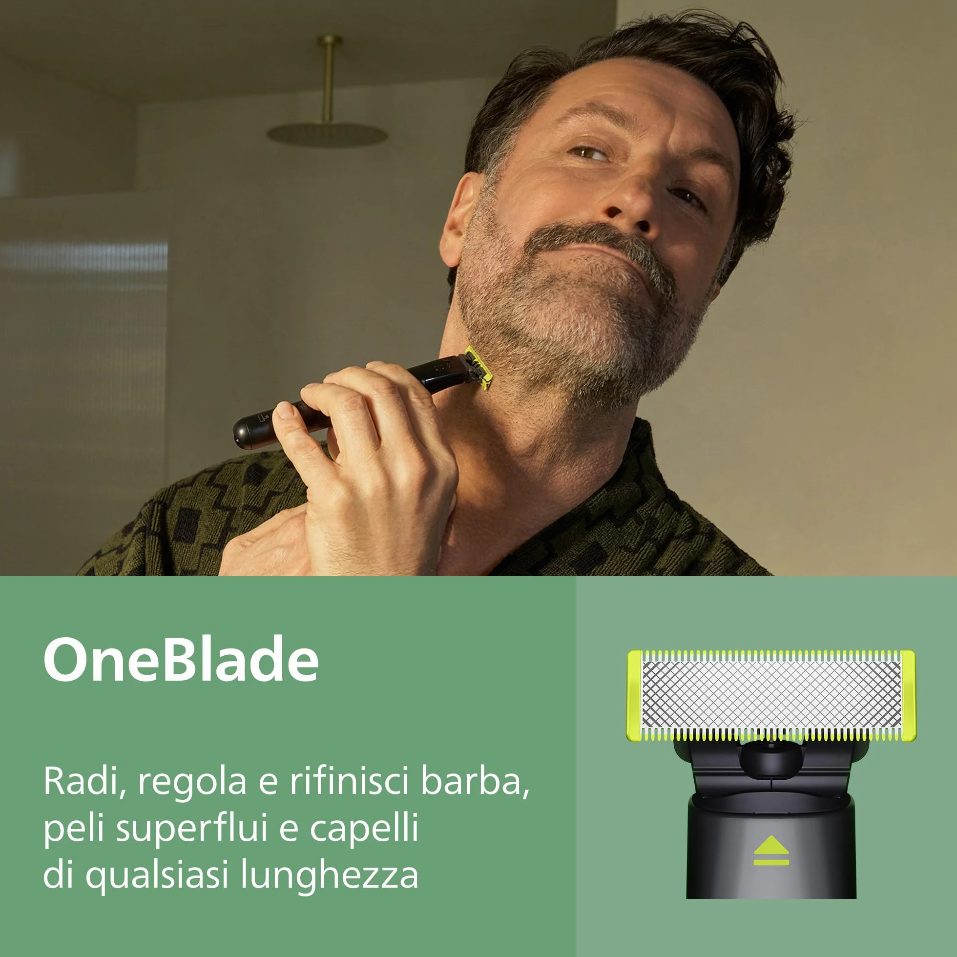 Philips Multigroom Serie 9000 MG9561/30 23w1 OneBlade Set completo viso testa corpo 27 impostazioni lunghezza 0,2-20 mm