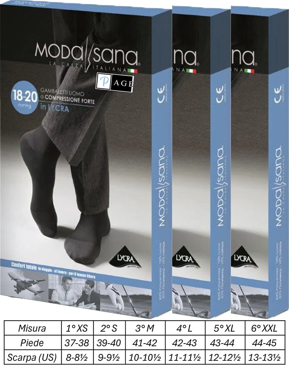 p age 3 Paia di Modasana Gambaletti Uomo Calze a compressione graduata 18/20 mmHg