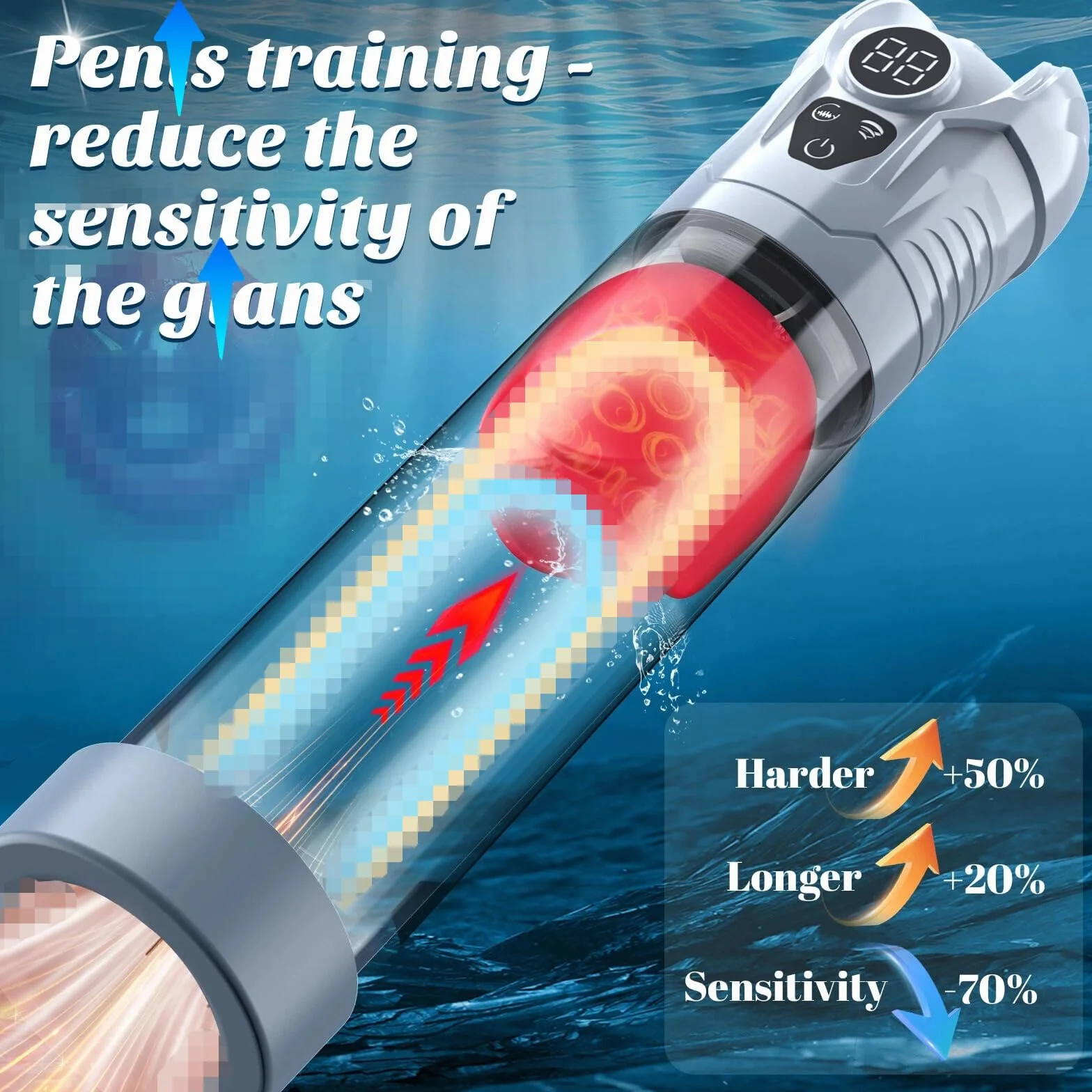 Masturvatore per Uomo Pompa Pene Automatico 4-IN-1 Allungamento Sex Toy 5+7 Modalità Vacuum Device