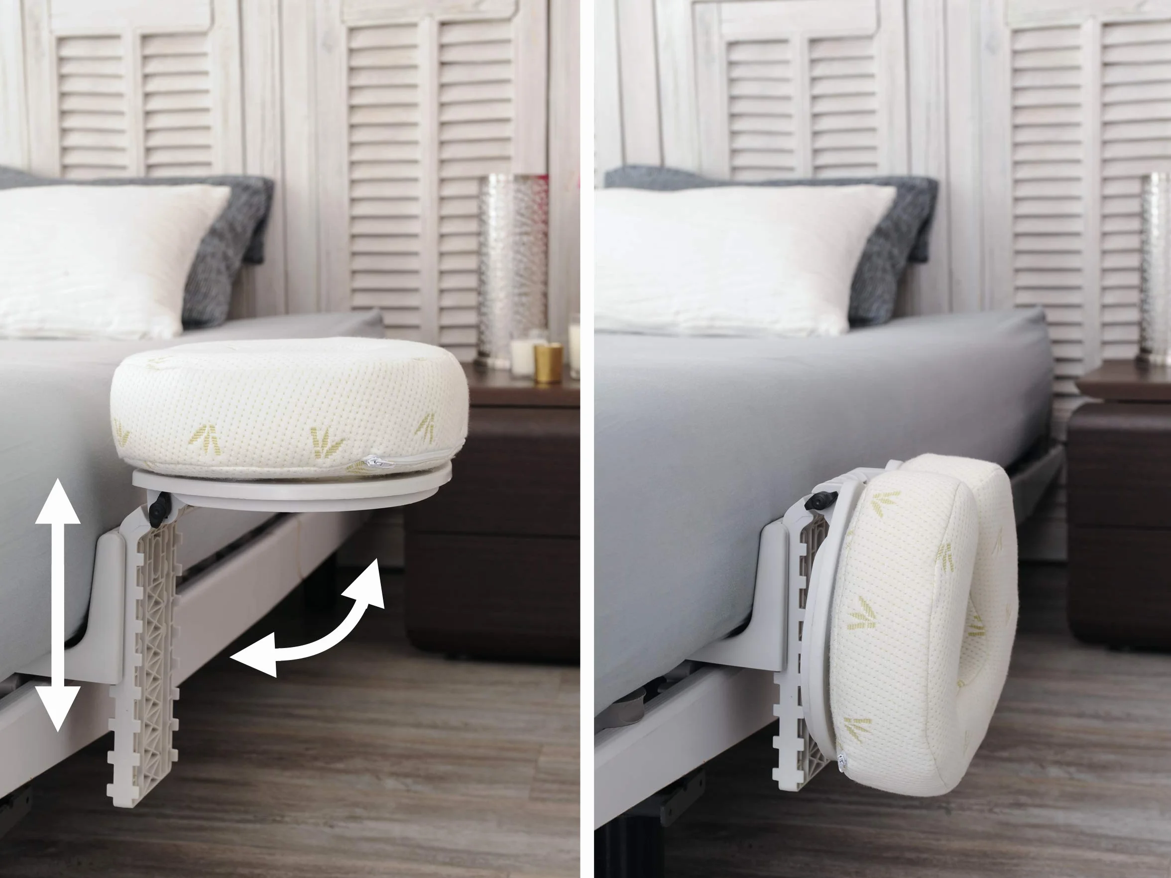 Poggiatesta Massaggiante, Sdraiato o Seduto, per Letto o Tavolo, Regolabile in Altezza e Inclinazione, Cuscino Ergonomico di 8 cm con Memoria, Pieghevole, Maniglia per il Trasporto