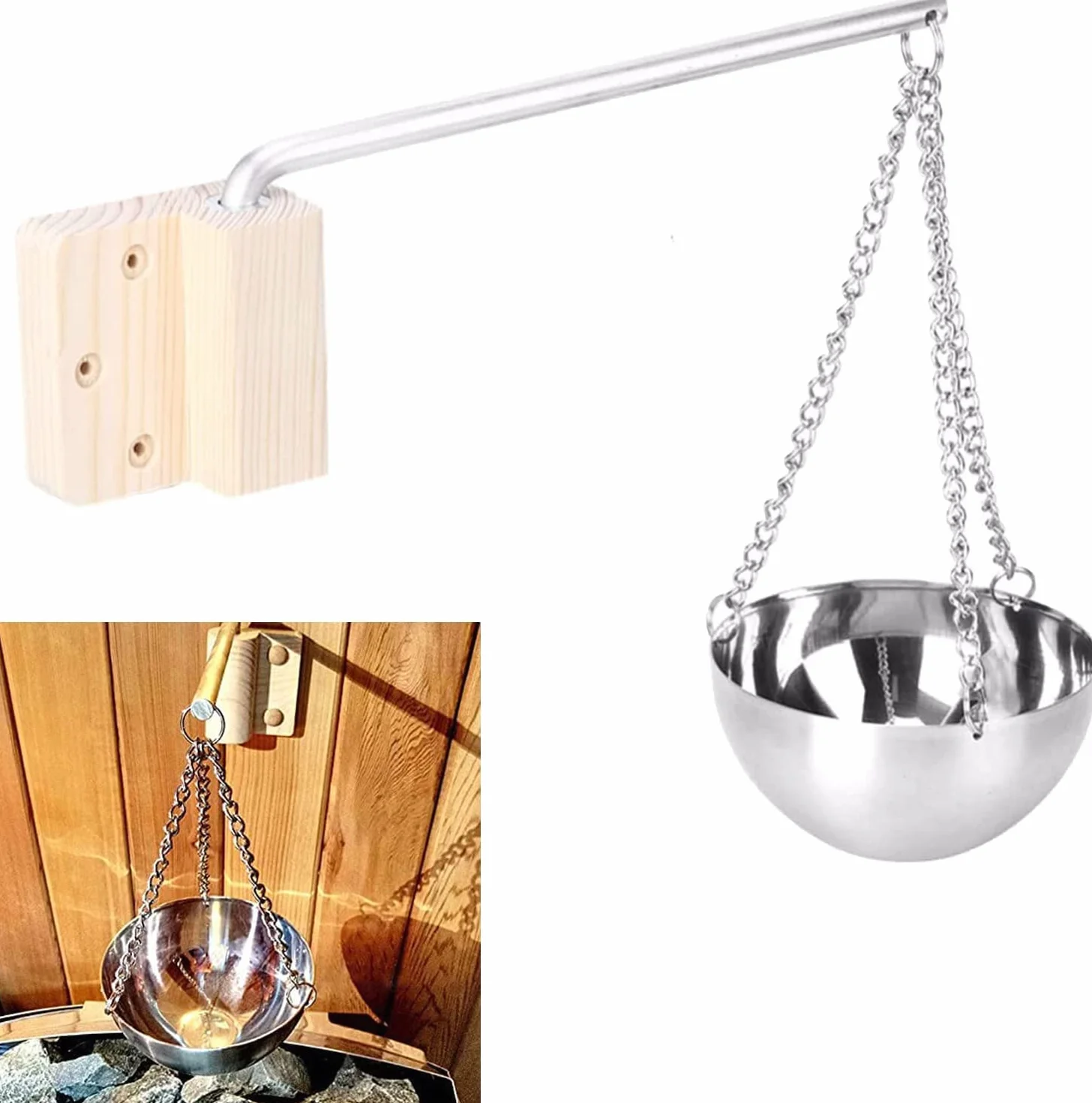 Ciotola per Sauna 350 ML Acciaio Inox Accessori Sauna per Spa Oli Essenziali