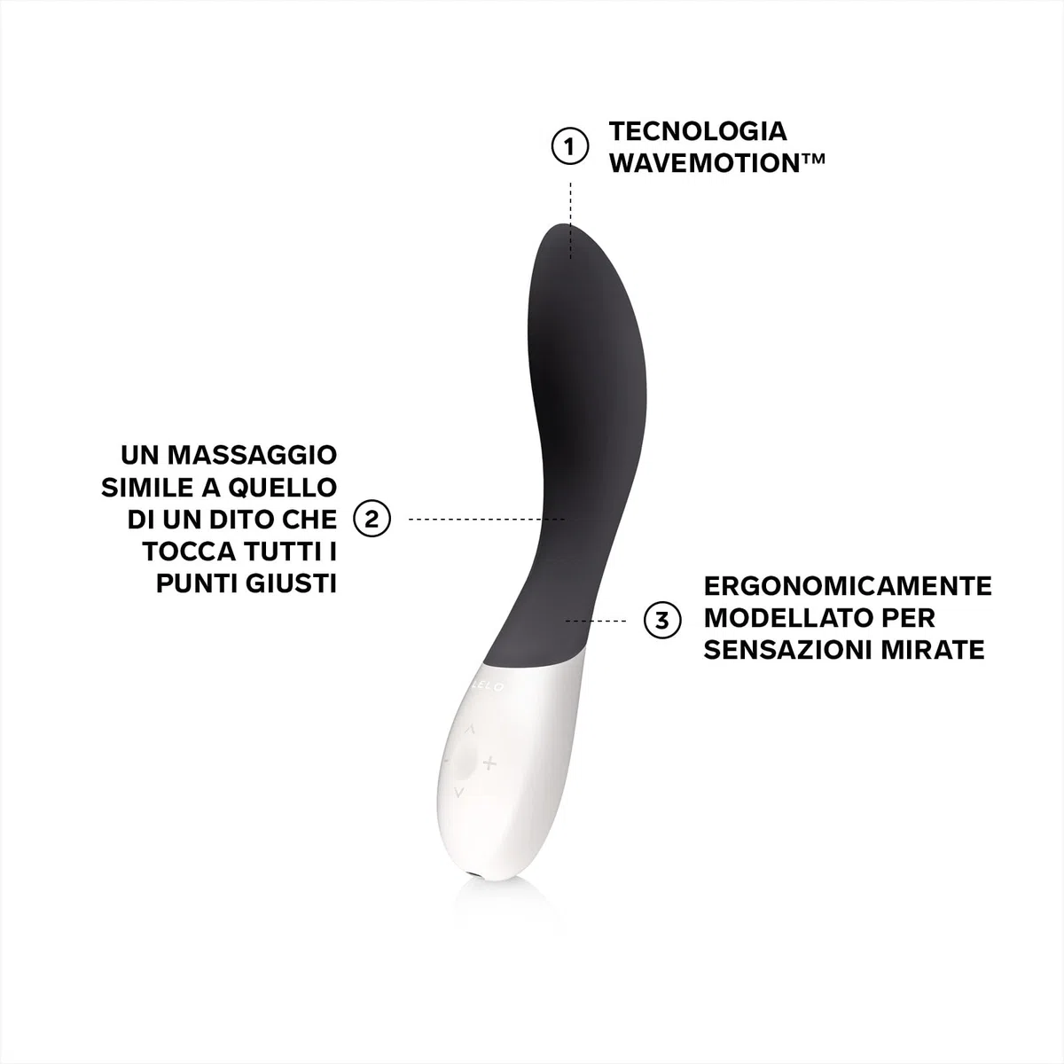 LELO MONA Wave Vibratore per Donna con Tecnologia WaveMotion e 12 Modalità di Vibrazione, Vibratori, Vibratori Donna con Movimento Wave, Nero (Black)