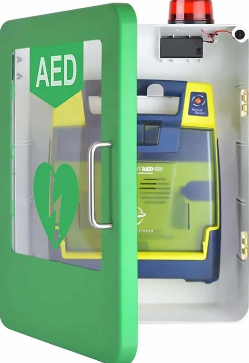 Armadietto Di Stoccaggio per Defibrillatore DAE Montato a Parete, Plastica con Allarme