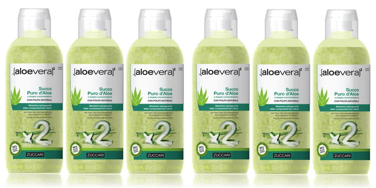 6 X ZUCCARI SUCCO PURO DI ALOE VERA doppia concentrazione 6000 ml