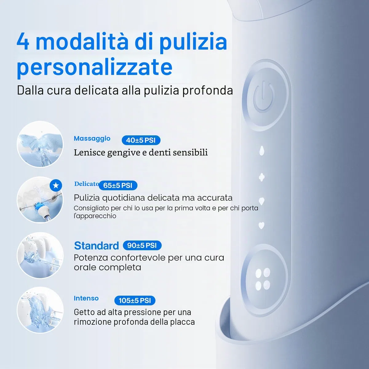usmile C10 Idropulsore Dentale Portatile - 95 Giorni Durata Della Batteria, 4 Modalità Pulizia, Serbatoio da 180 ml, Impermeabile IPX7, Ideale per Viaggi, Parentesi Graffe, Impianti e Gengive