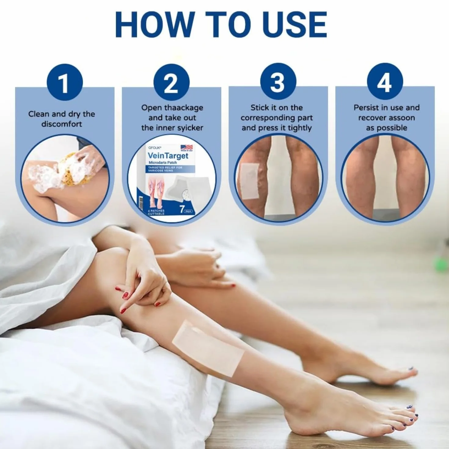 Moon Rind VeinTarget Microdarts 12 Patch Care patch per alleviare il disagio alle gambe