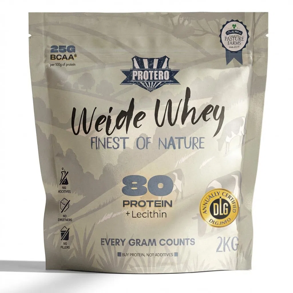 Protero Weide Whey Protein 80 | Polvere proteica neutra in latte di salice da 2 kg | Proteine senza additivi artificiali, senza soia