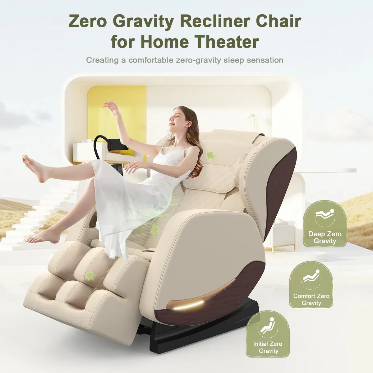 Poltrona Massaggianti Per Tutto il Corpo con Riscaldamento,14 rulli per Massaggio,Massaggio piedi,8 Airbag, Altoparlante Bluetooth, Controller Touch Screen,Poltrona massaggianteo per Homer Theater