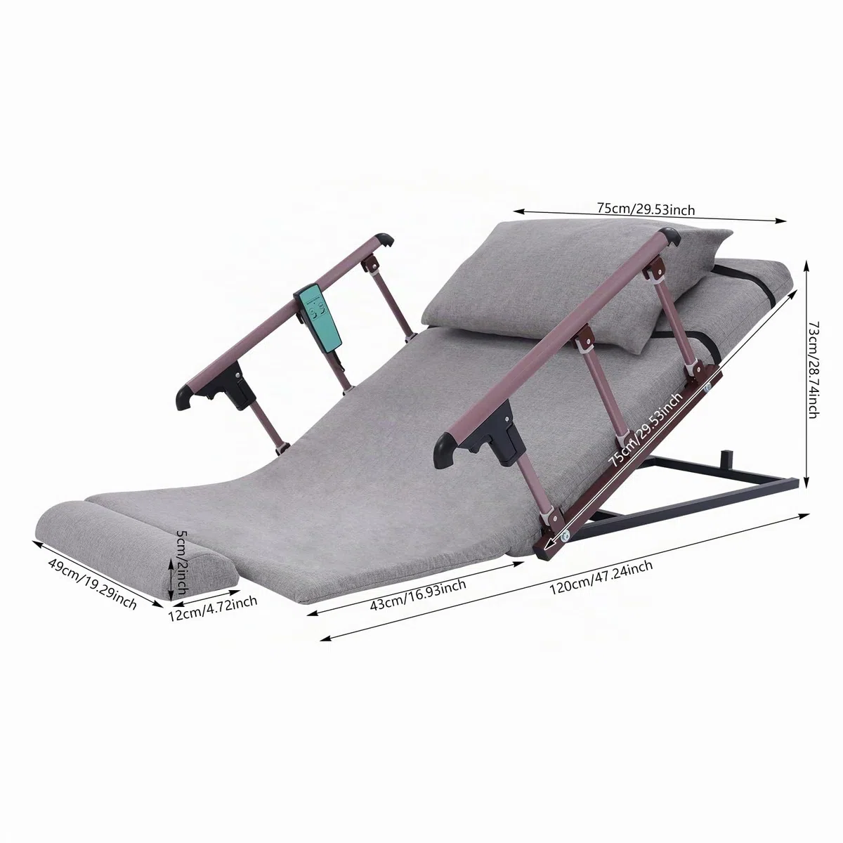 Schienale letto elettrico, schienale letto sollevabile regolabile per anziani, disabili, capacità di carico fino a 159 kg