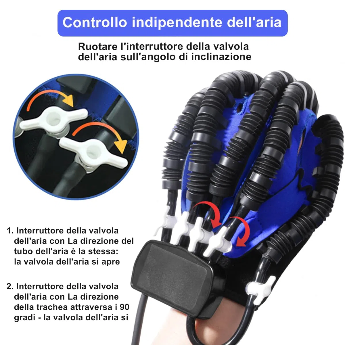 Guanti Robot Per La Riabilitazione Della Mano,Strumento Di Riabilitazione Delle Dita Auto-Addestrante,Attrezzature Per Il Recupero Dei Pazienti Con Disfunzione Della Mano (Mano sinistra-L)